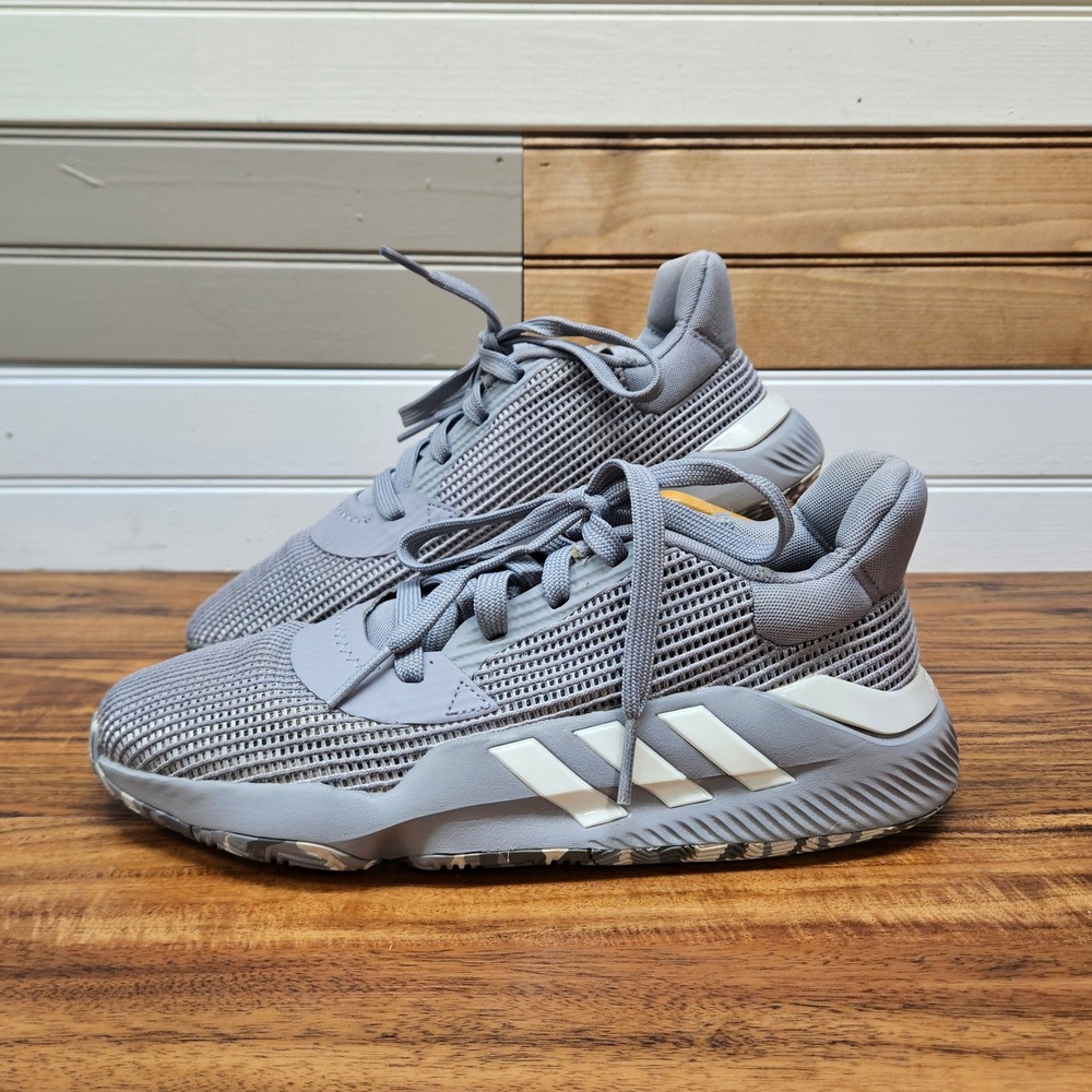 Adidas Pro Bounce 2019 Low Grey White Basketball Shoes EE3899 Mens 7.5